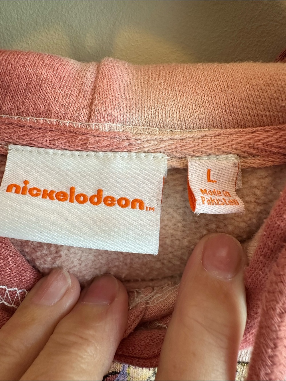 Nickelodeon Woman’s L Red Tie Dye Rugrats Hooded Sweatshirt Kangaroo Pocket - Picture 5 of 11